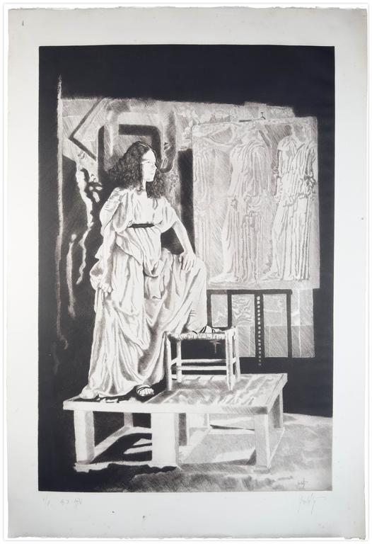 Catalogue raisonné, Claude Grobéty, Tunique ionienne pied sur le tabouret devant les Panathénées - 1976