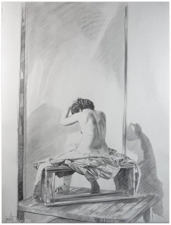 Catalogue raisonné, Claude Grobéty, Nu assis et ombre - 1977