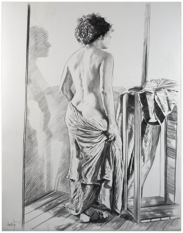 Catalogue raisonné, Claude Grobéty, Nu debout avec tunique et ombre - circa 1978