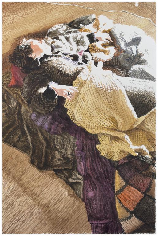 Catalogue raisonné, Claude Grobéty, Couché dans les tricots - 1986