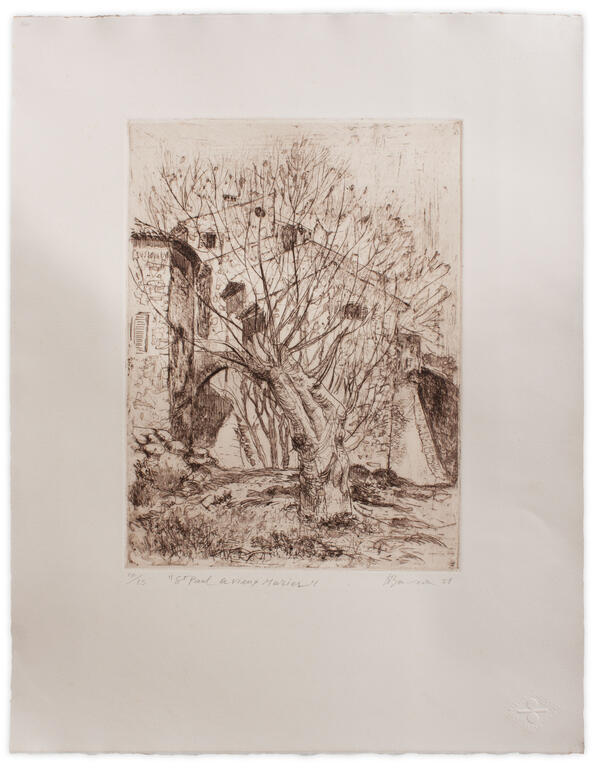 Catalogue raisonné, Henri Baviera, SAINT PAUL - LE VIEUX MURIER — 1958