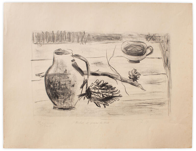 Catalogue raisonné, Henri Baviera, PICHET ET POMME DE PIN — 1959