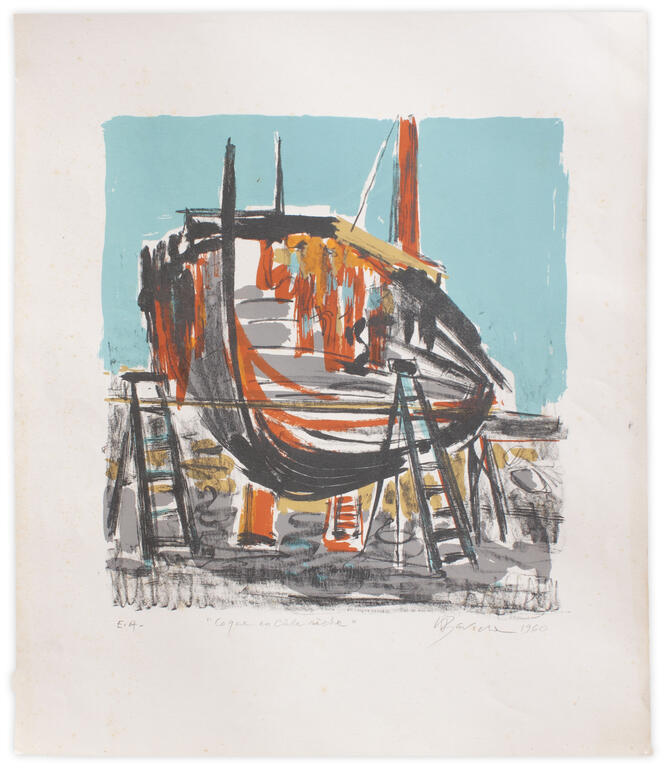 Catalogue raisonné, Henri Baviera, COQUE EN CALE SÈCHE — 1960