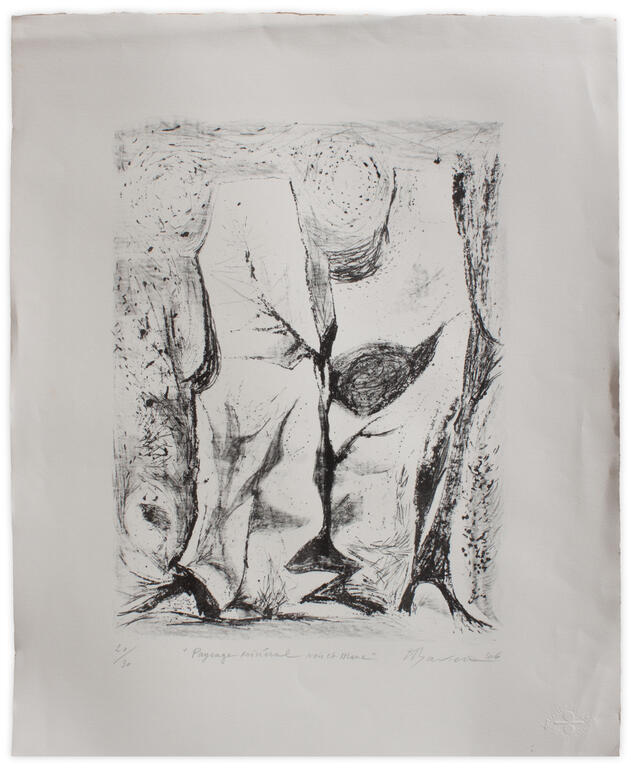 Catalogue raisonné, Henri Baviera, PAYSAGE MINÉRAL NOIR ET BLANC — 1966
