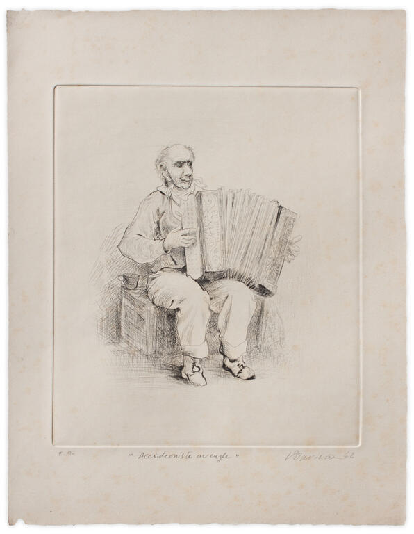 Catalogue raisonné, Henri Baviera, ACCORDÉONISTE AVEUGLE — 1962