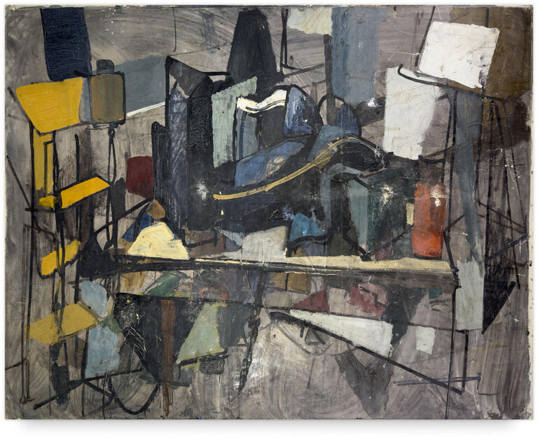 Catalogue raisonné, Michel Mousseau, Etagère jaune, circa 1960