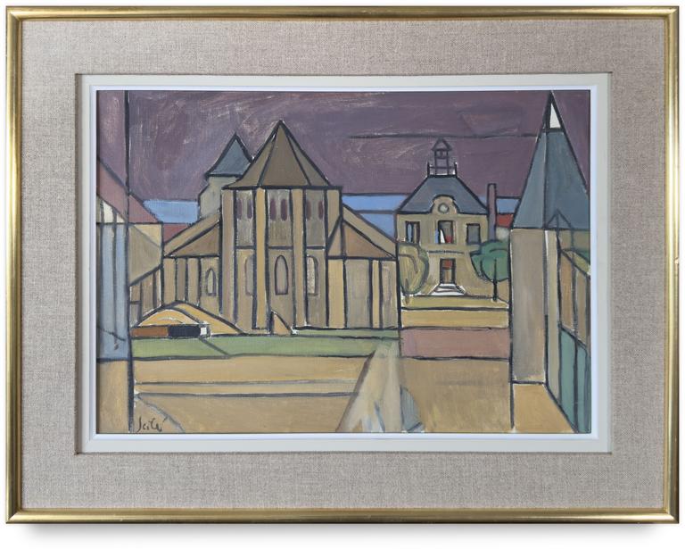Catalogue raisonné, oeuvre de l'artiste Hans Seiler - Mairie et église de Chennevières, circa 1942