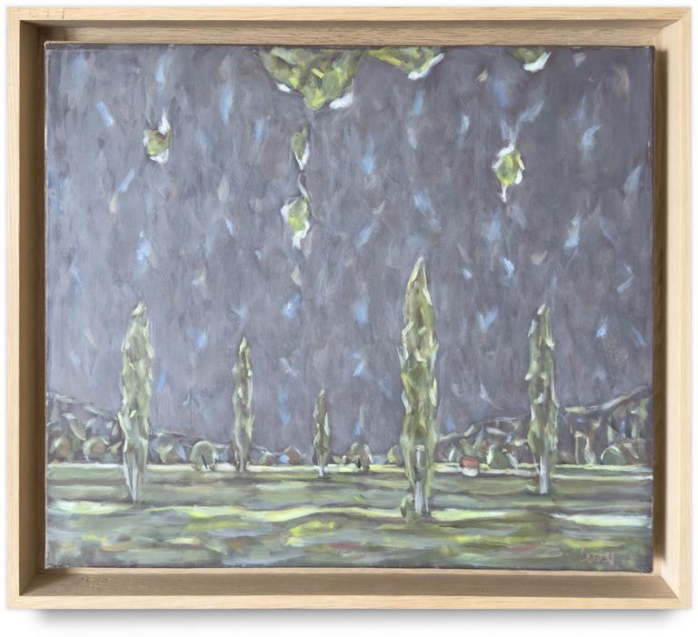 Catalogue raisonné, Hans Seiler, Peupliers et ciel sombre, 1977