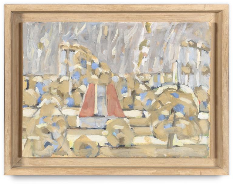 Catalogue raisonné, oeuvre de l'artiste Hans Seiler - Le toit rouge, circa 1960
