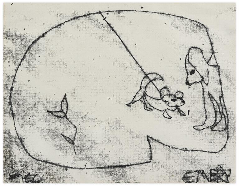 Catalogue raisonné, Norris Embry, Sans titre (Deux chiens en laisse), 1966