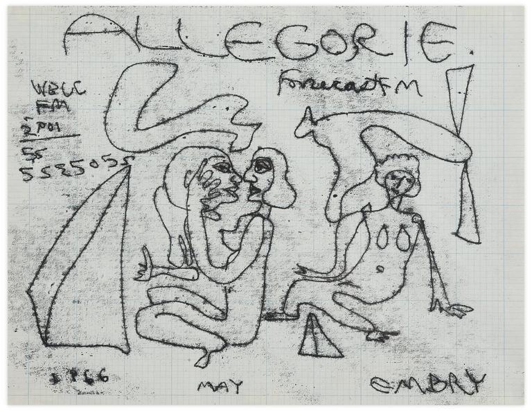 Catalogue raisonné, Norris Embry, Sans titre (Deux femmes assise, figure de profil), 1966