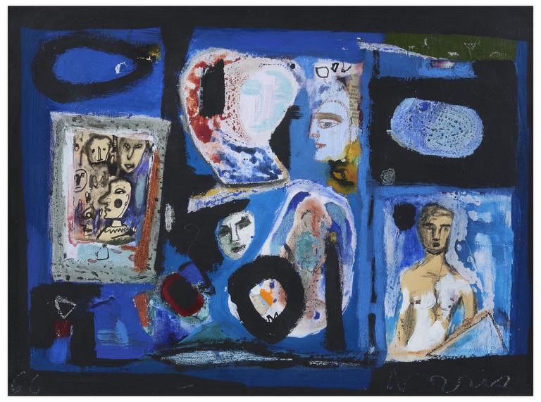 Catalogue raisonné, Norris Embry, Sans titre (Homme à mi-corp, mosaïque de visages), 1966