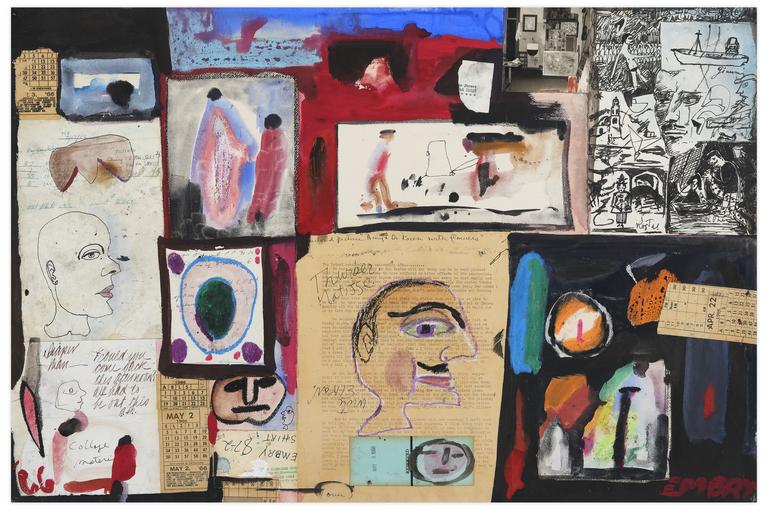Catalogue raisonné, Norris Embry, Sans titre (Mozaique, Homme de profil à droite),1966