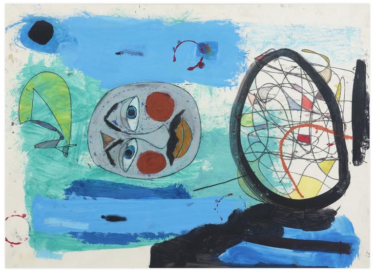 Catalogue raisonné, Norris Embry, Sans titre (Visage aux joues rouges et moustache), 1966