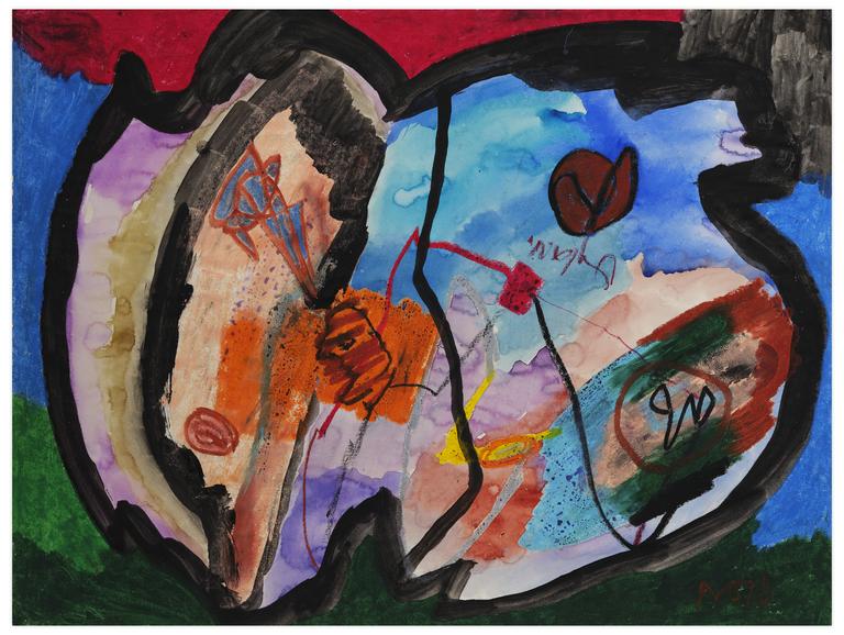Catalogue raisonné, Norris Embry, Sans titre (Figure de profil rayée), 1970