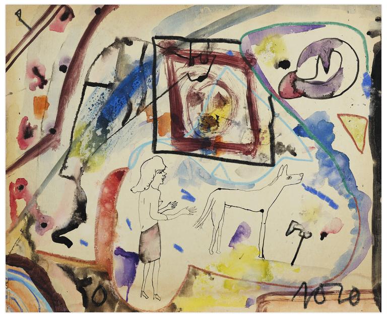 Catalogue raisonné, Norris Embry, Sans titre (Femme et chien), 1970