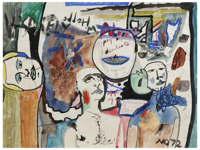 Catalogue raisonné, Norris Embry, Sans titre (Vasarely / Brotman / Trois visages d'hommes), 1972
