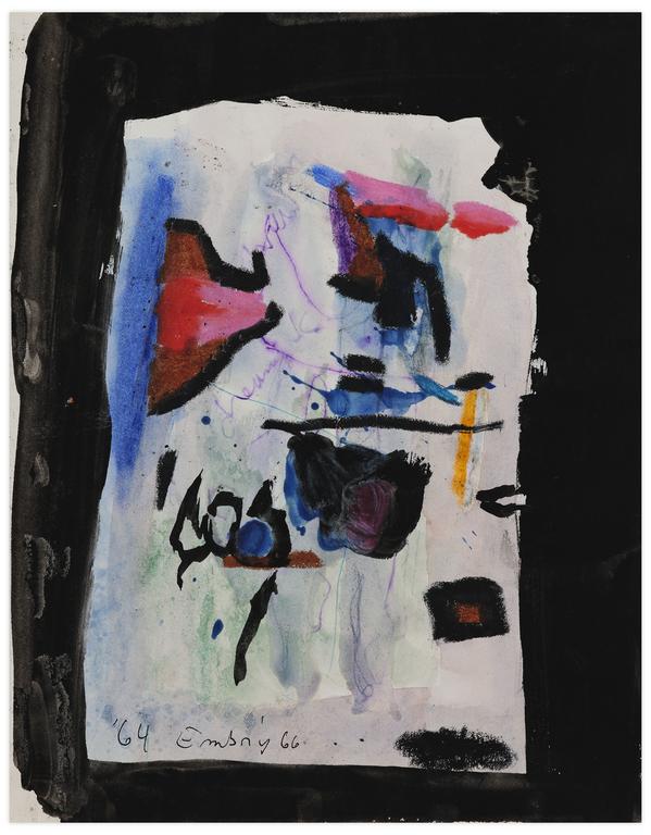Catalogue raisonné, Norris Embry, Sans titre (Composition, bords noir), 1964-66