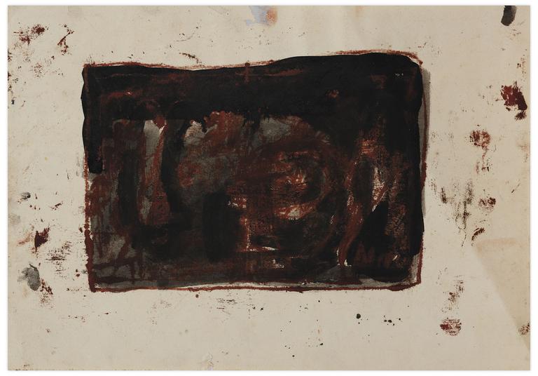 Catalogue raisonné, Norris Embry, Sans titre (Composition, bords rouge), vers 1960-62