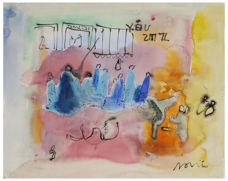 Catalogue raisonné, Norris Embry, Sans titre (Figures en bleu), vers 1965