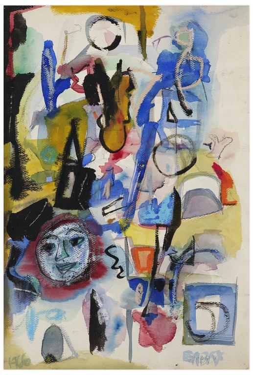 Catalogue raisonné, Norris Embry, Sans titre (Masque bleu), 1966