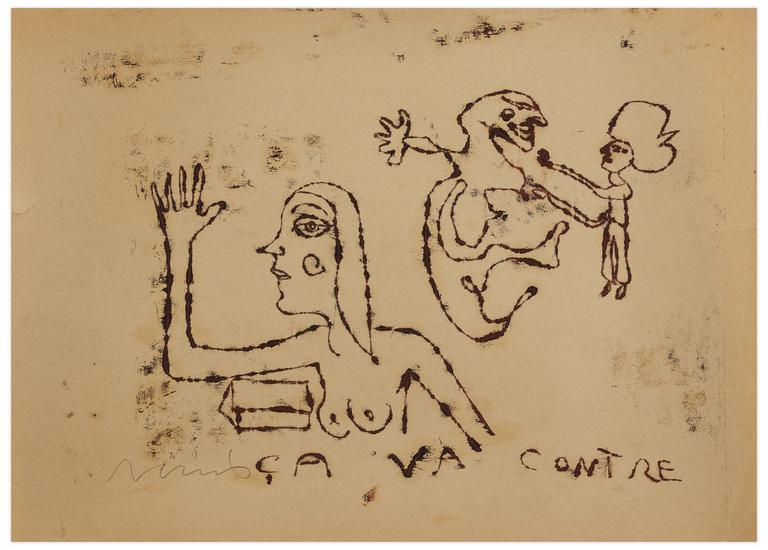 Catalogue raisonné, Norris Embry, Sans titre (Abstraction noire et grise), vers 1960