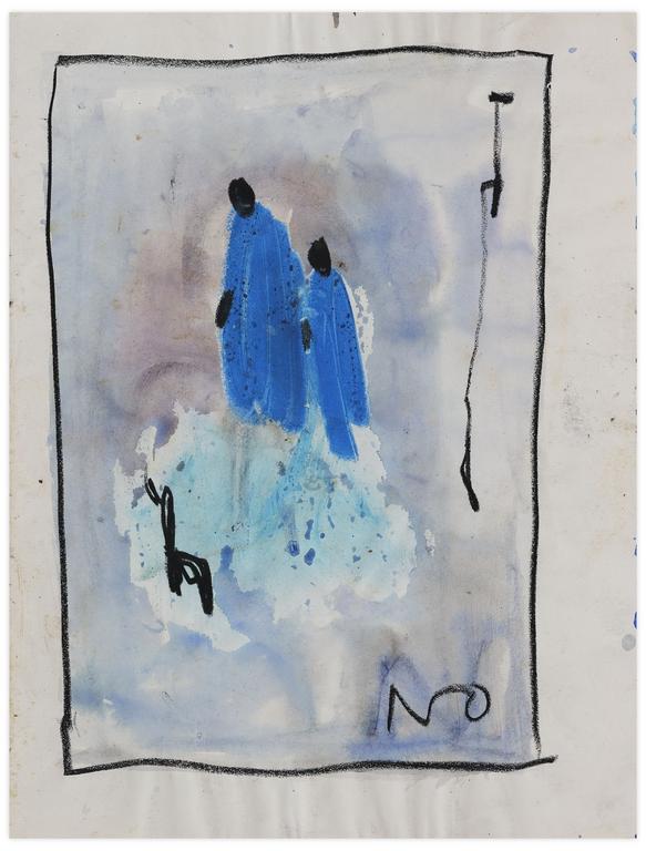 Catalogue raisonné, Norris Embry, Sans titre (Deux figures bleu), vers 1965
