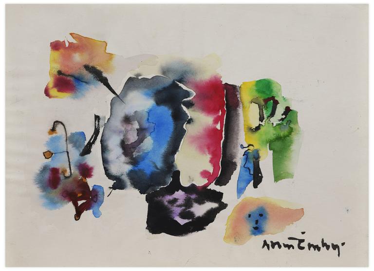 Catalogue raisonné, Norris Embry, Sans titre (Composition, visage en bas à droite), vers 1960-65