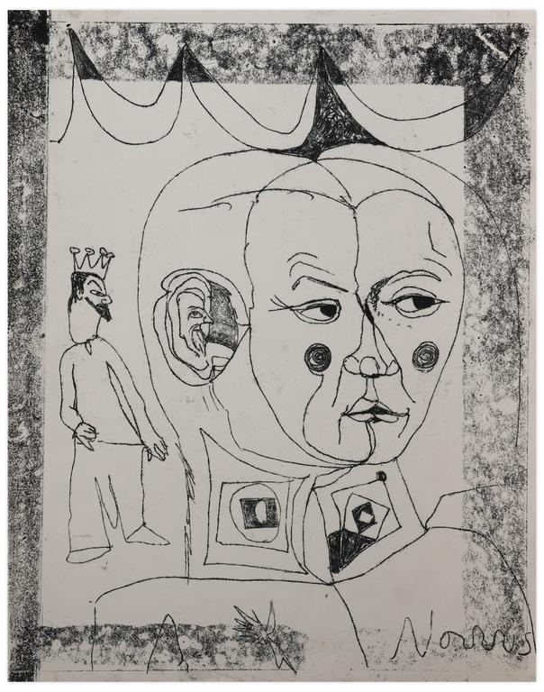 Catalogue raisonné, Norris Embry, Sans titre (Homme débout à la couronne, visage), vers 1966