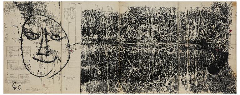 Catalogue raisonné, Norris Embry, Sans titre (Visage souriant - frise noire), 1966