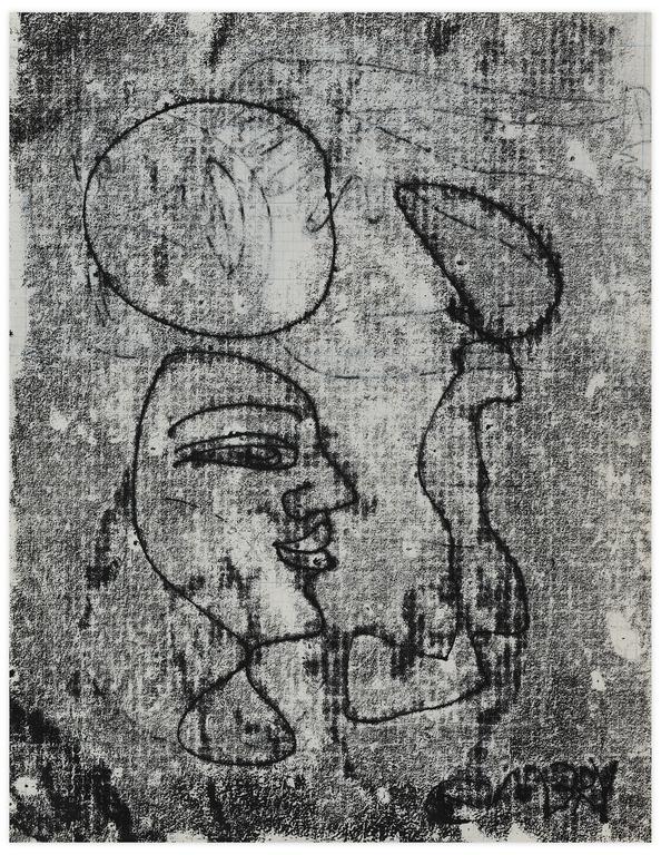 Catalogue raisonné, Norris Embry, Sans titre (Visage de profil, recto; Figure en buste, verso), 1966