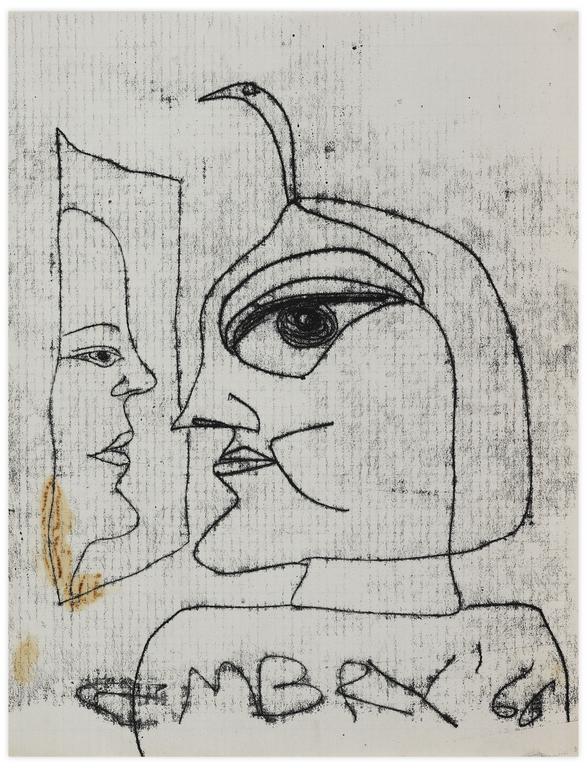 Catalogue raisonné, Norris Embry, Sans titre (Deux profils), 1966