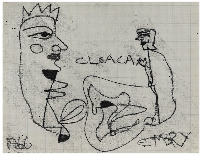 Catalogue raisonné, Norris Embry, Cloaca (Figure couronnée de profil et figure de profil), 1966