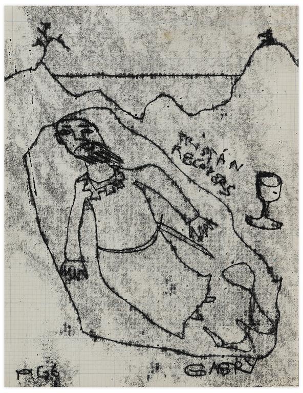 Catalogue raisonné, Norris Embry, Tristan Recovers (Homme barbu en tunique et verre), 1966