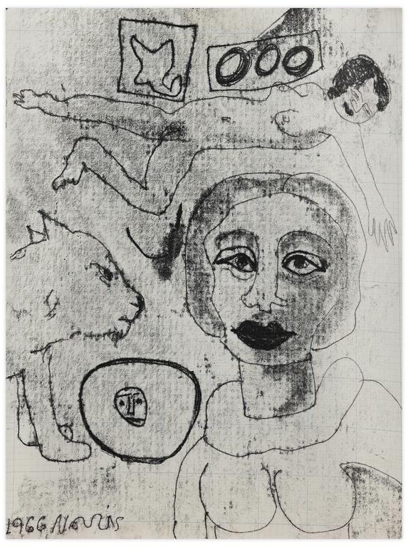 Catalogue raisonné, Norris Embry, Sans titre (Deux femmes et chien), 1966