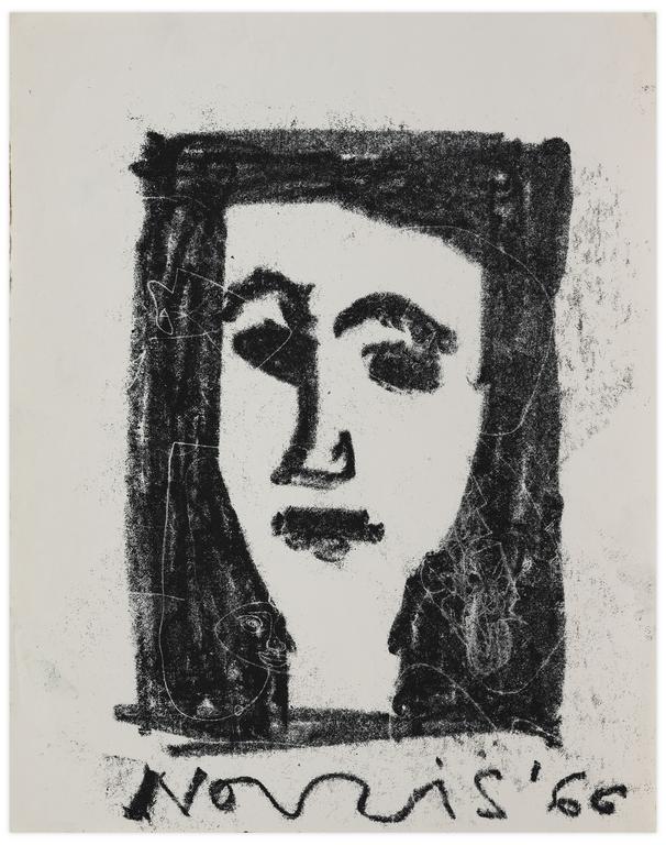 Catalogue raisonné, Norris Embry, Sans titre (Tête, fond noir), 1966