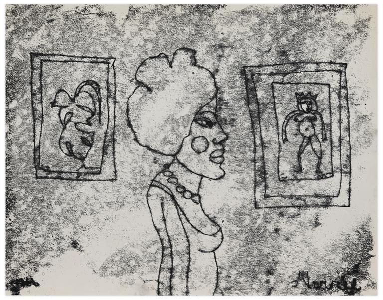 Catalogue raisonné, Norris Embry, Sans titre (Femme de profil au collier, deux tableaux), 1966