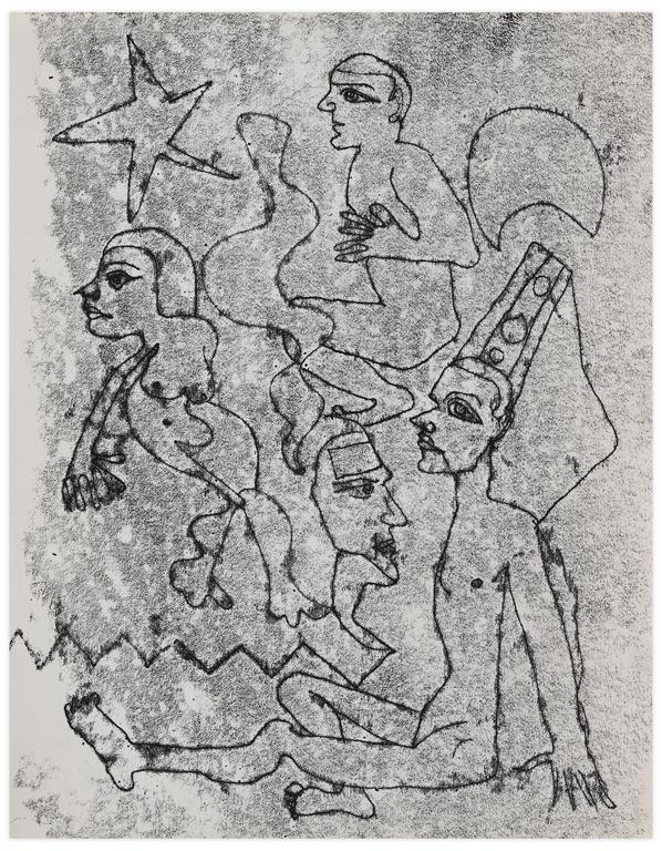 Catalogue raisonné, Norris Embry, Sans titre (Quatre figures et étoile), 1966