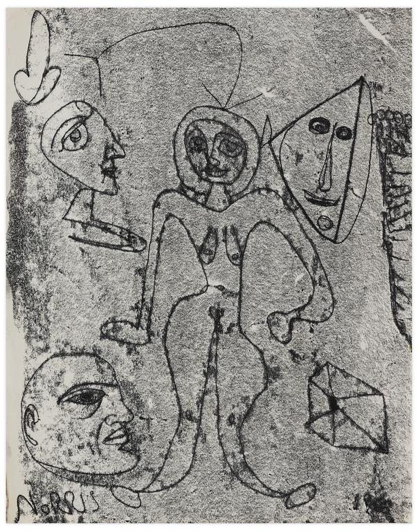 Catalogue raisonné, Norris Embry, Sans titre (Femme nue debout, trois visages), 1966