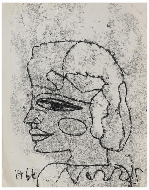 Catalogue raisonné, Norris Embry, Sans titre (Femme de profil en buste), 1966