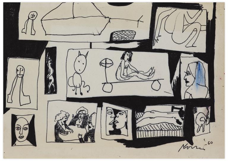 Catalogue raisonné, Norris Embry, Sans titre (Etudes de personnages et de femmes), 1960