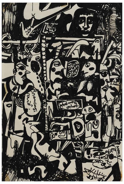 Catalogue raisonné, Norris Embry, Sans titre (Figures de profil), mars 1960