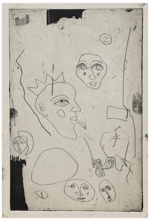 Catalogue raisonné, Norris Embry, Sans titre (Profil couronné à la cigarette), deuxième état, 1965
