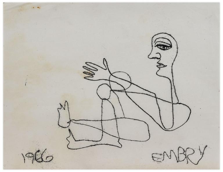 Catalogue raisonné, Norris Embry, Sans titre (Figure assise de profil), 1966