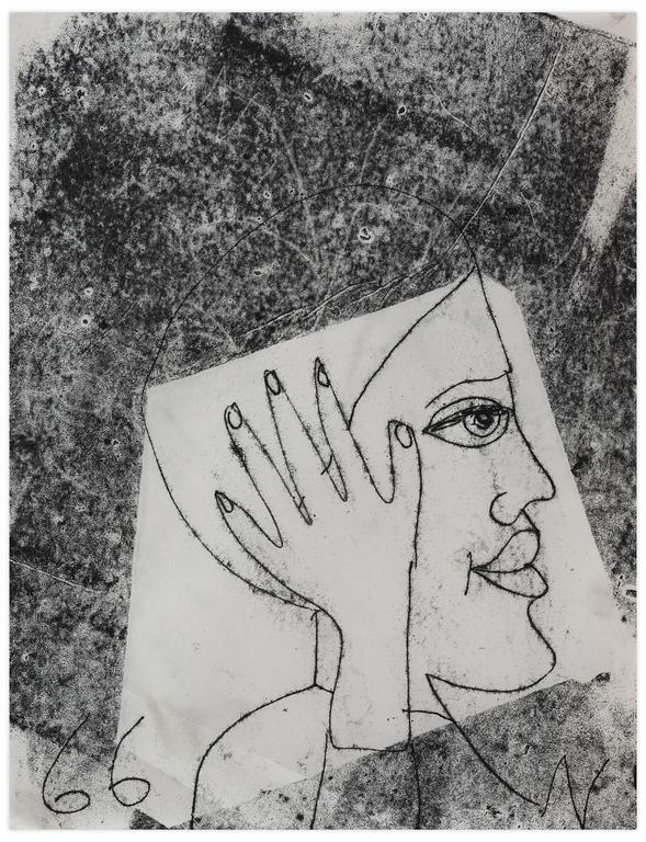 Catalogue raisonné, Norris Embry, Sans titre (Main sur un visage de profil), 1966