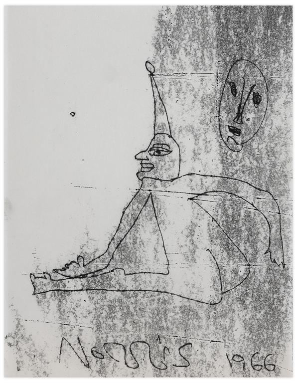 Catalogue raisonné, Norris Embry, Sans titre (Clown assis et masque), 1966