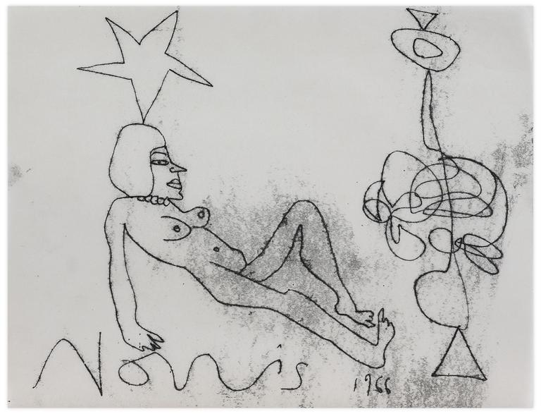 Catalogue raisonné, Norris Embry, Sans titre (Femme nue allongée et étoile), 1966