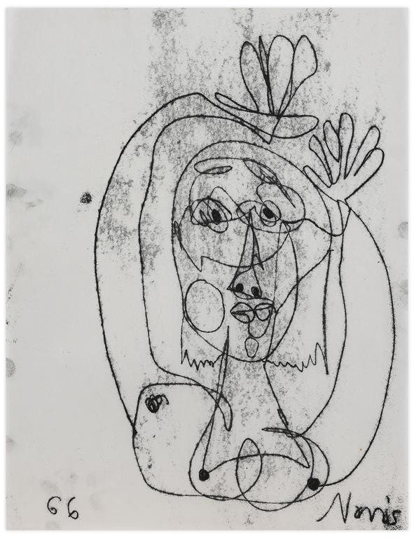 Catalogue raisonné, Norris Embry, Sans titre (Femme en buste, bras levé), 1966
