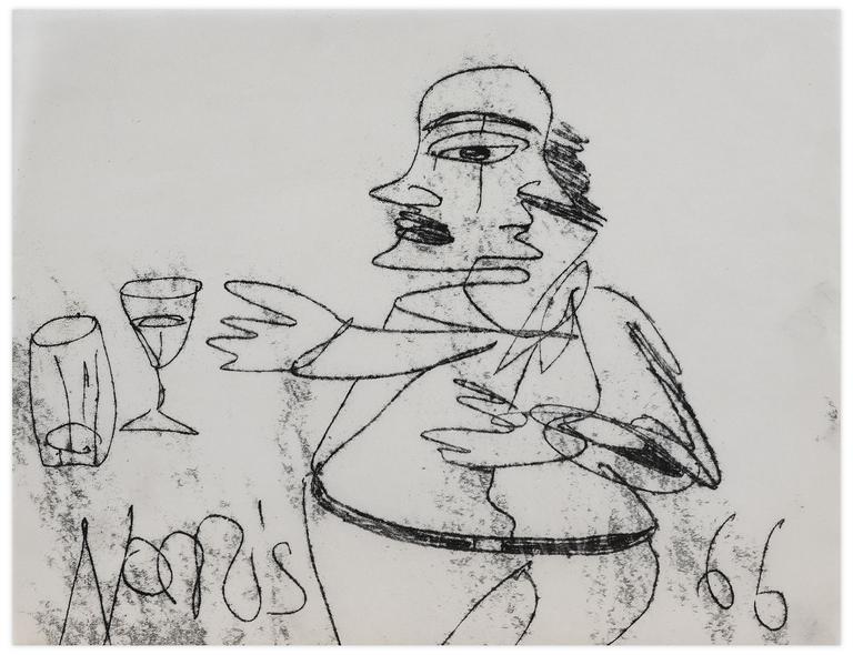 Catalogue raisonné, Norris Embry, Sans titre (Homme prenant un verre), 1966