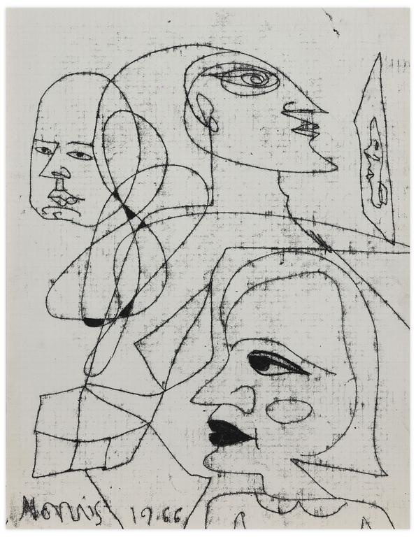 Catalogue raisonné, Norris Embry, Sans titre (Trois visages), 1966